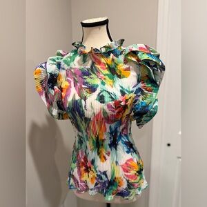 NWT- Floral Ruffle Sleeve Dress- Size X-Small